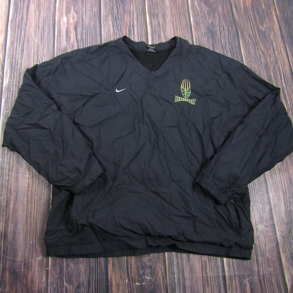 Nike Basha Basketball Jacket Mens XL Black‎ Pullover Windbreaker Lined Pockets